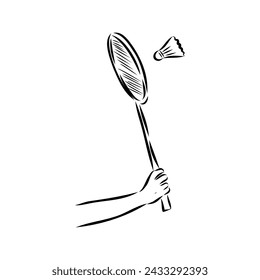 illustration of Badminton. Hand drawn.