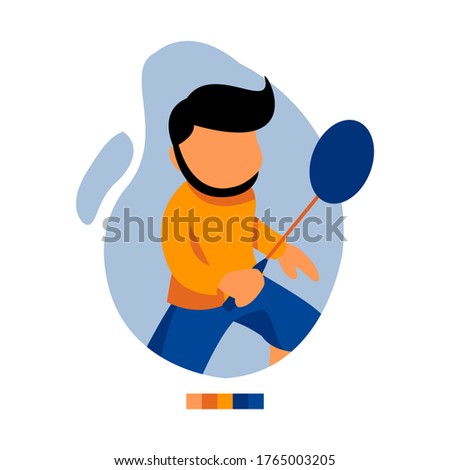 illustration of a badminton player
with additional color palettes underneath, suitable for banners, posters, greeting cards, social media posts and so on, add text or logos as you wish