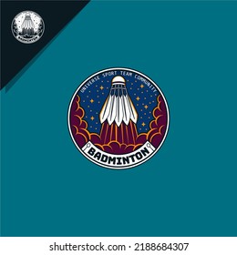illustration of badminton shuttlecock with rocket. for logo or icon