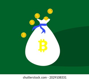 ilustración de una bolsa con bitcoin 
