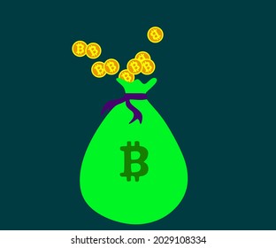 illustration of a bag with bitcoin 
