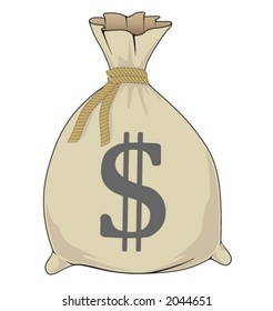 Illustration of bag full of money