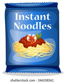 Illustration of a bag of instant noodles