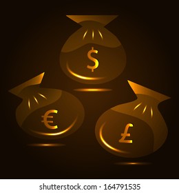 Illustration of a bag of money. Vector.