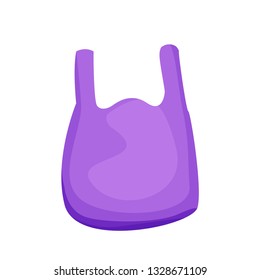 illustration bag plastic purple waste isolated on white background, cartoon plastic bag waste garbage, clip art of pollution from plastic bag waste, plastic bag image for flat icon info graphic