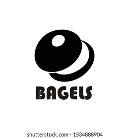 Illustration bagels cake food logo vector black and white for company sign