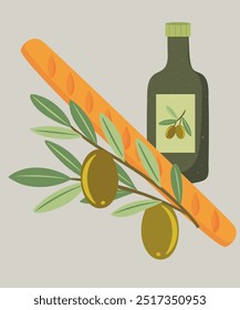  Illustration with Baguettes Bread at Olive Oil Taste