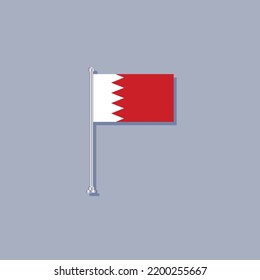 Illustration of Bahrain flag Template