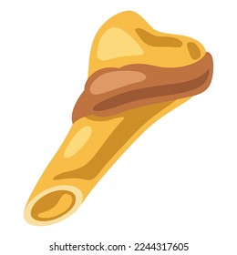 Illustration of baked bone. Traditional jewish image for design. Object in decorative style.