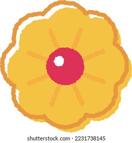 Illustration of baked goods. Jam cookies.