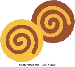 Illustration of baked goods. Simple cookie vector material.