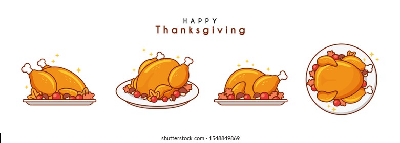  Illustration of baked turkey for thanksgiving