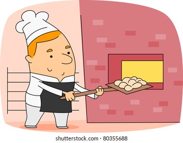 Illustration of a Baker at Work