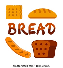 illustration of the bakery and bread color signboard