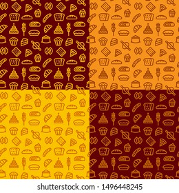 illustration of the bakery and bread seamless pattern