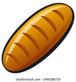 illustration of the baking bread loaf on a white background