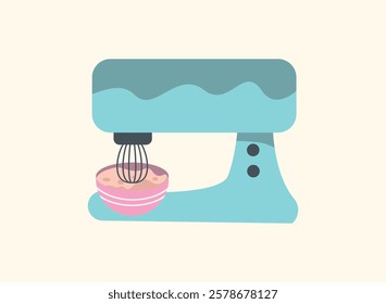 Illustration of an Baking Flat Stirring Dough