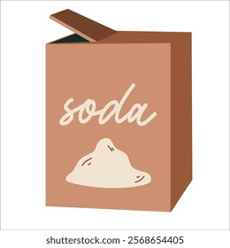 Illustration of Baking soda packaging.