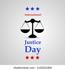 illustration of balance or scale for International Justice day background