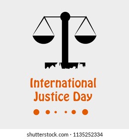 illustration of balance or scale for International Justice day background