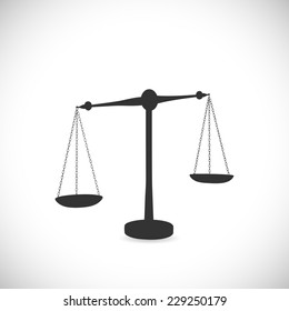 Illustration of a balance scale isolated on a white background.