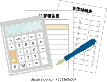 Illustration of a balance sheet,image of a company's financial structure