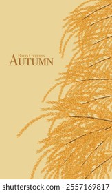 Illustration of Bald Cypress Leaf in autumn 