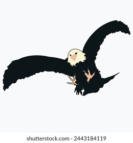 Illustration of a Bald Eagle isolated on a white background, Vector art