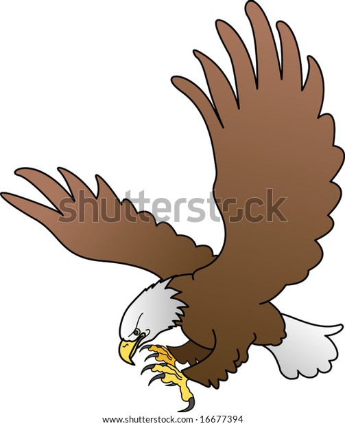 Illustration Bald Eagle Spread Wings Stock Vector (Royalty Free) 16677394