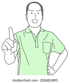 Illustration of a bald man in a shirt getting angry