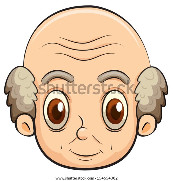 Illustration Bald Old Man On White Stock Vector (Royalty Free) 154654382