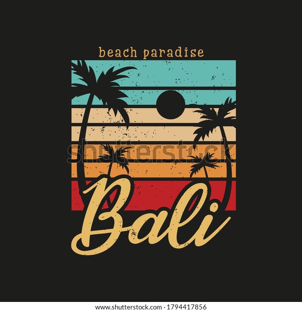 Illustration Bali Beach Paradise Surf Isolated Stock Vector (Royalty ...