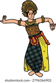 illustration of Bali classical dance legong