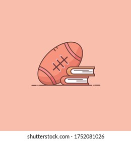 illustration ball and book for student