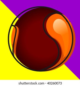 Illustration of ball with colourful background	