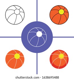 Illustration of Ball element with different design style.