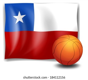 Illustration of a ball in front of the flag of Chile on a white background