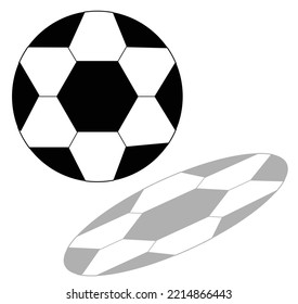 illustration ball for soccer with shadow below
