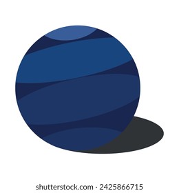 illustration of a ball with stripes and shadow on a white background