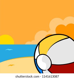 Illustration ball summer beach summer