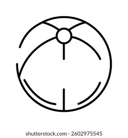 Illustration of ball. Vacation or journey item.