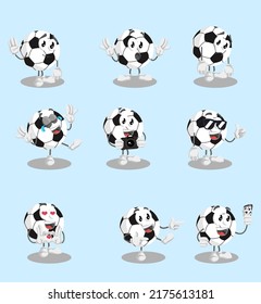 Illustration Ball various expressions and posses. cute illustration, editable color. easy to use. Let's make your design easier.