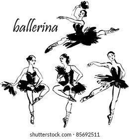 illustration ballerina dance vector