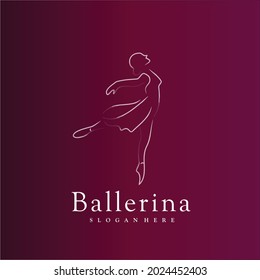 illustration Ballerina logo design concept