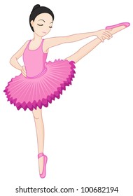 Illustration of a ballerina pose on white