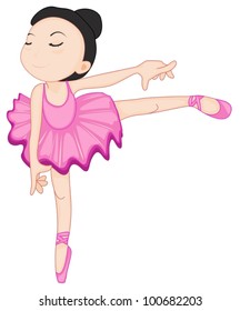 Illustration of a ballerina pose on white