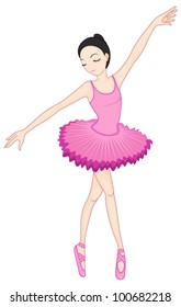 Illustration of a ballerina pose on white