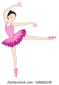 Illustration of a ballerina pose on white