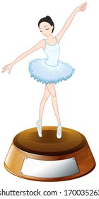 Illustration of a ballerina trophy on a white background