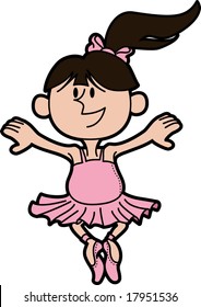 Illustration of ballerina in tutu dancing
